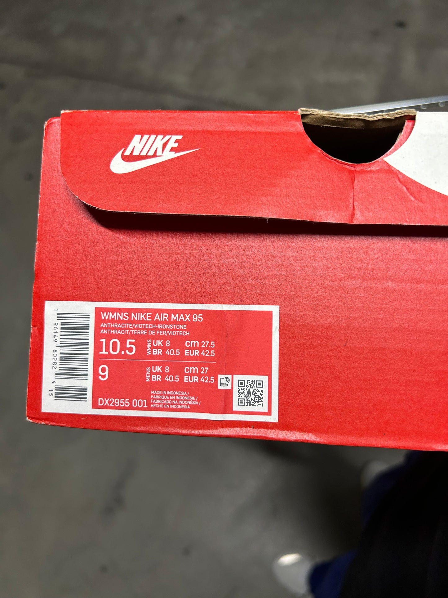 Nike Air Max 95 Viotech Anthracite US10.5 Women’s / 9 Men's