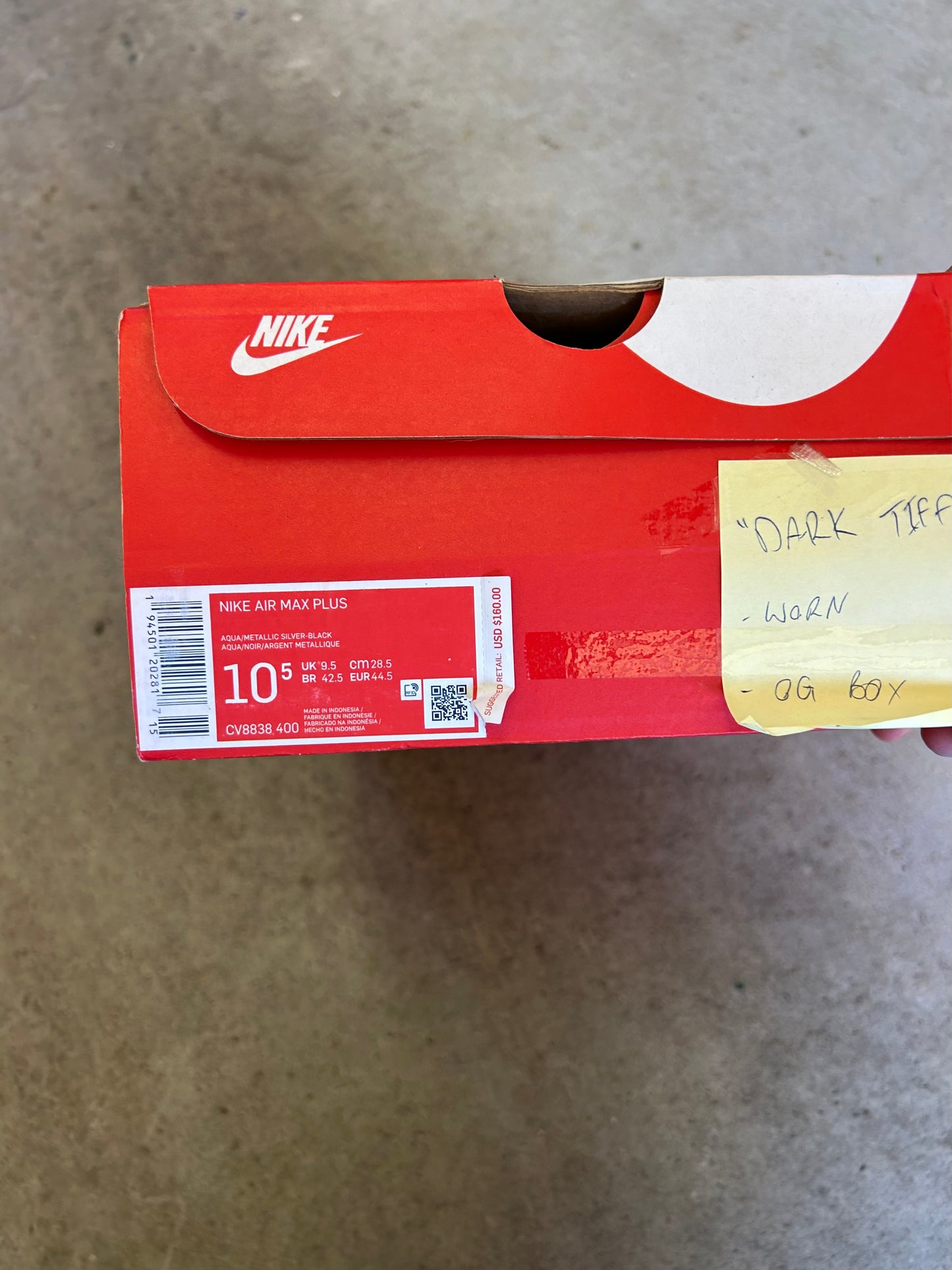 Nike Air Max Plus Dark Tiffany’s US10.5 Men’s