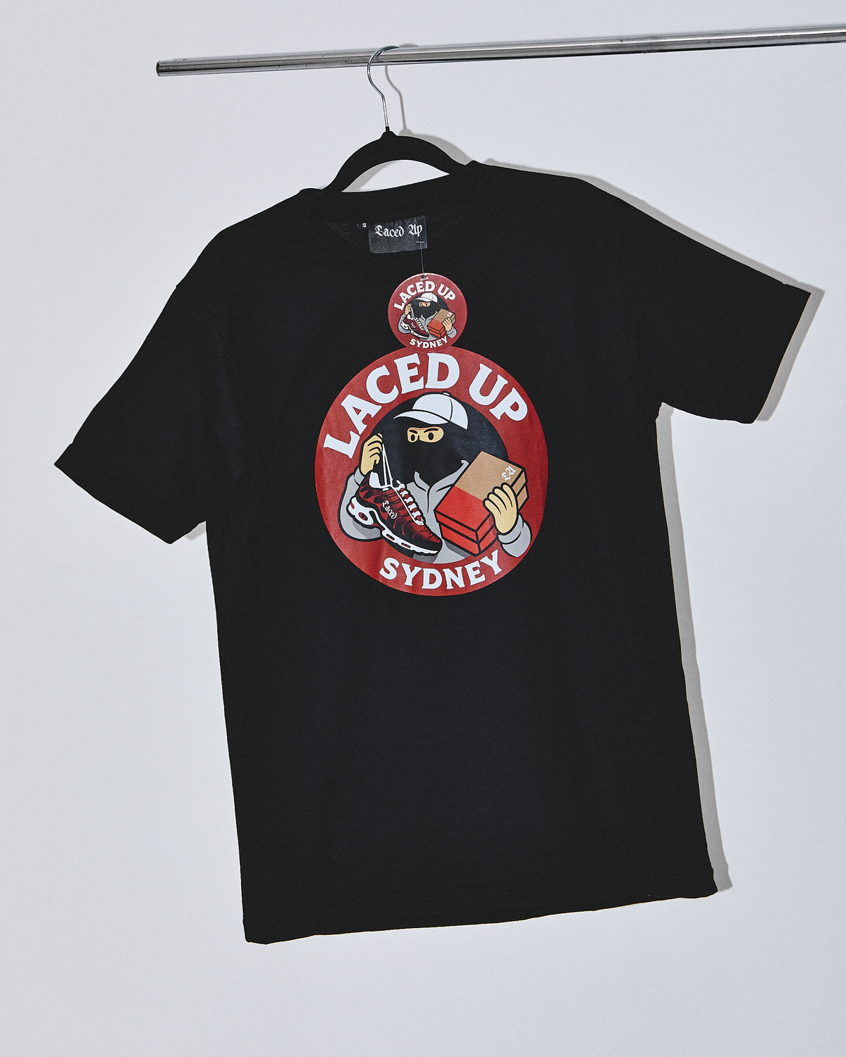 Laced Up Sydney Tee Black