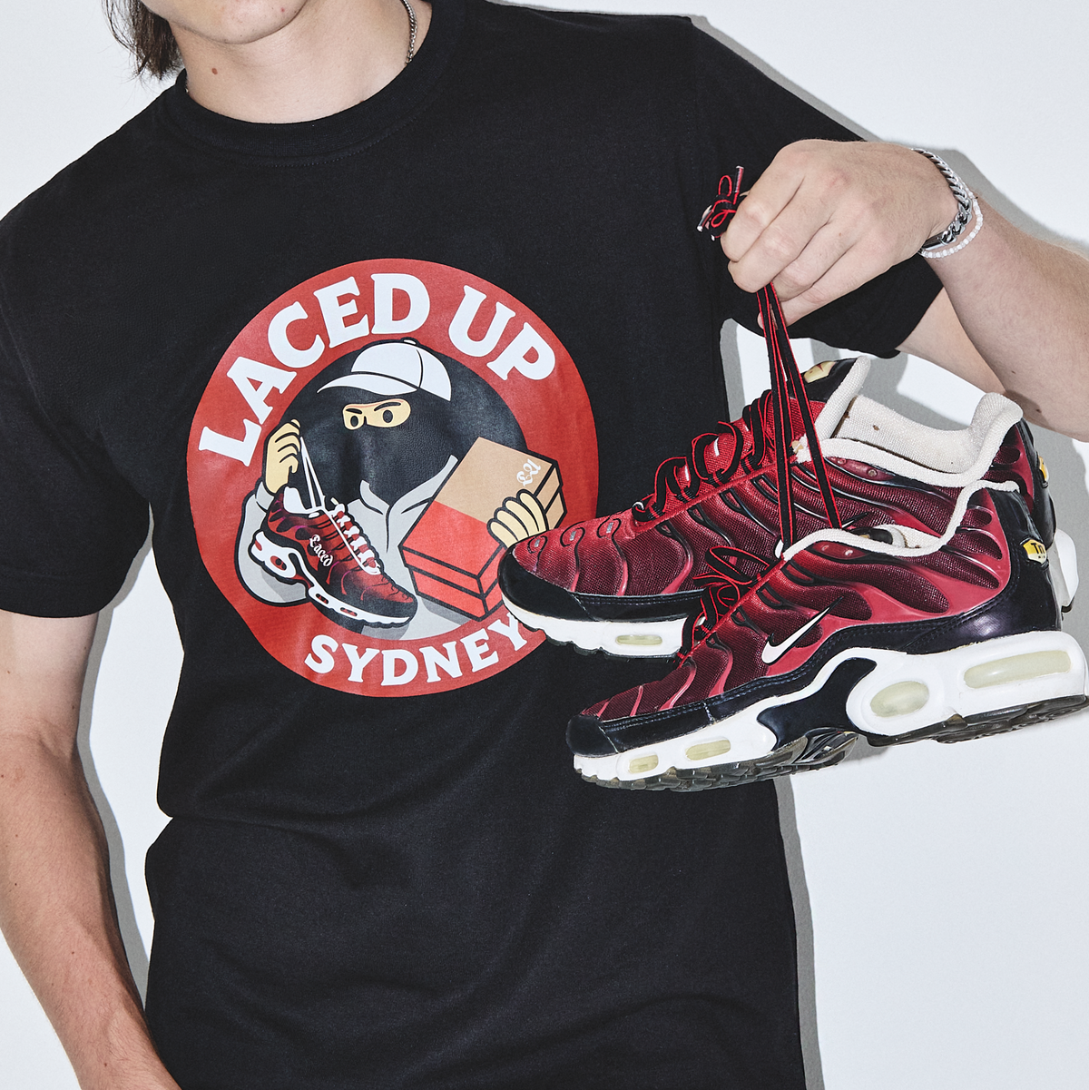 Laced Up Sydney Tee Black