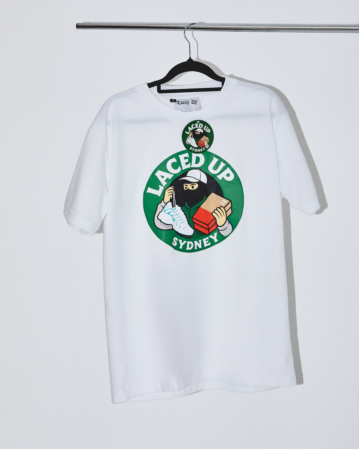 Laced Up Sydney Tee White