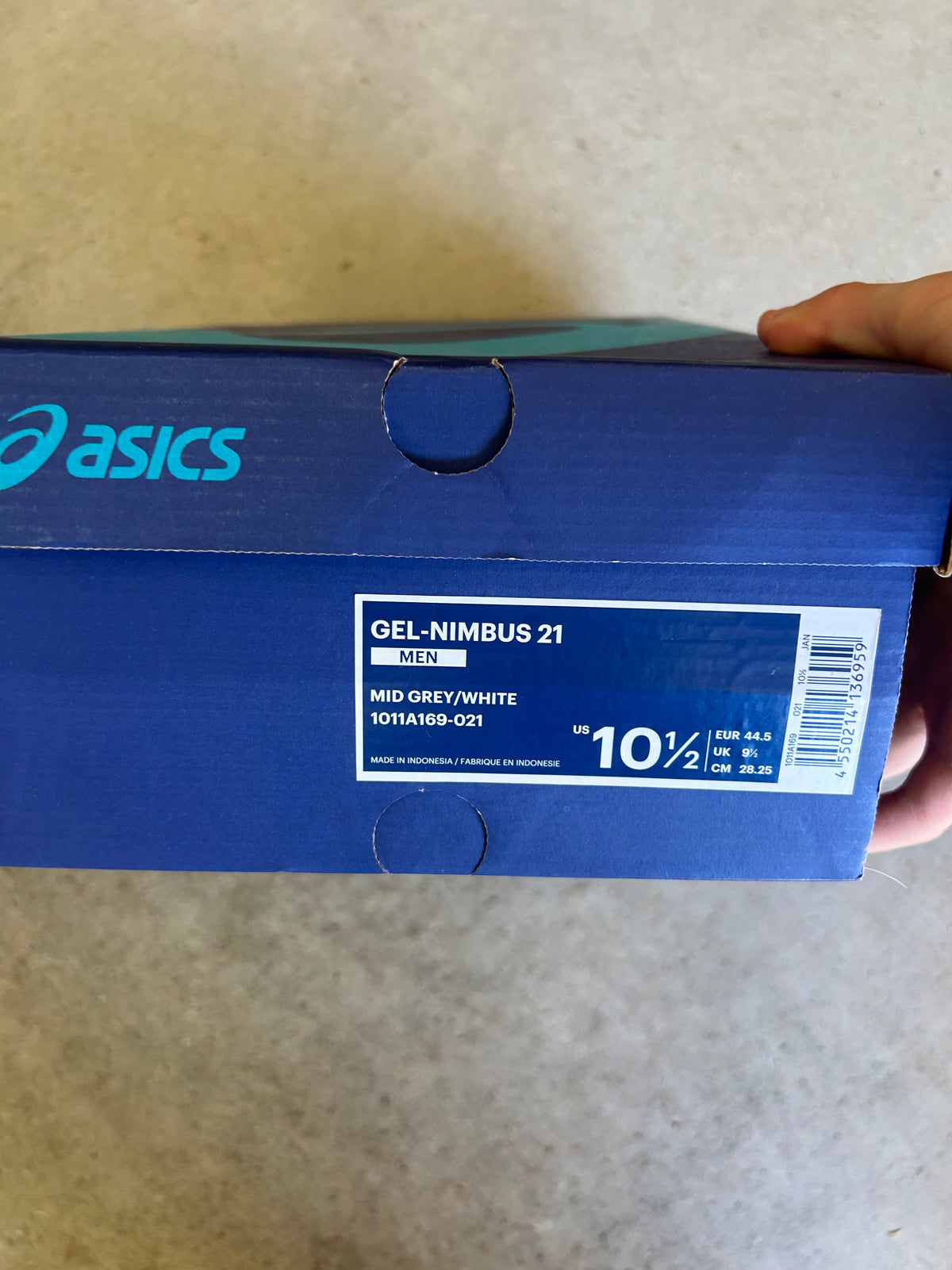 ASICS GEL Nimbus 21 Mid Grey/ White US10.5 Men’s