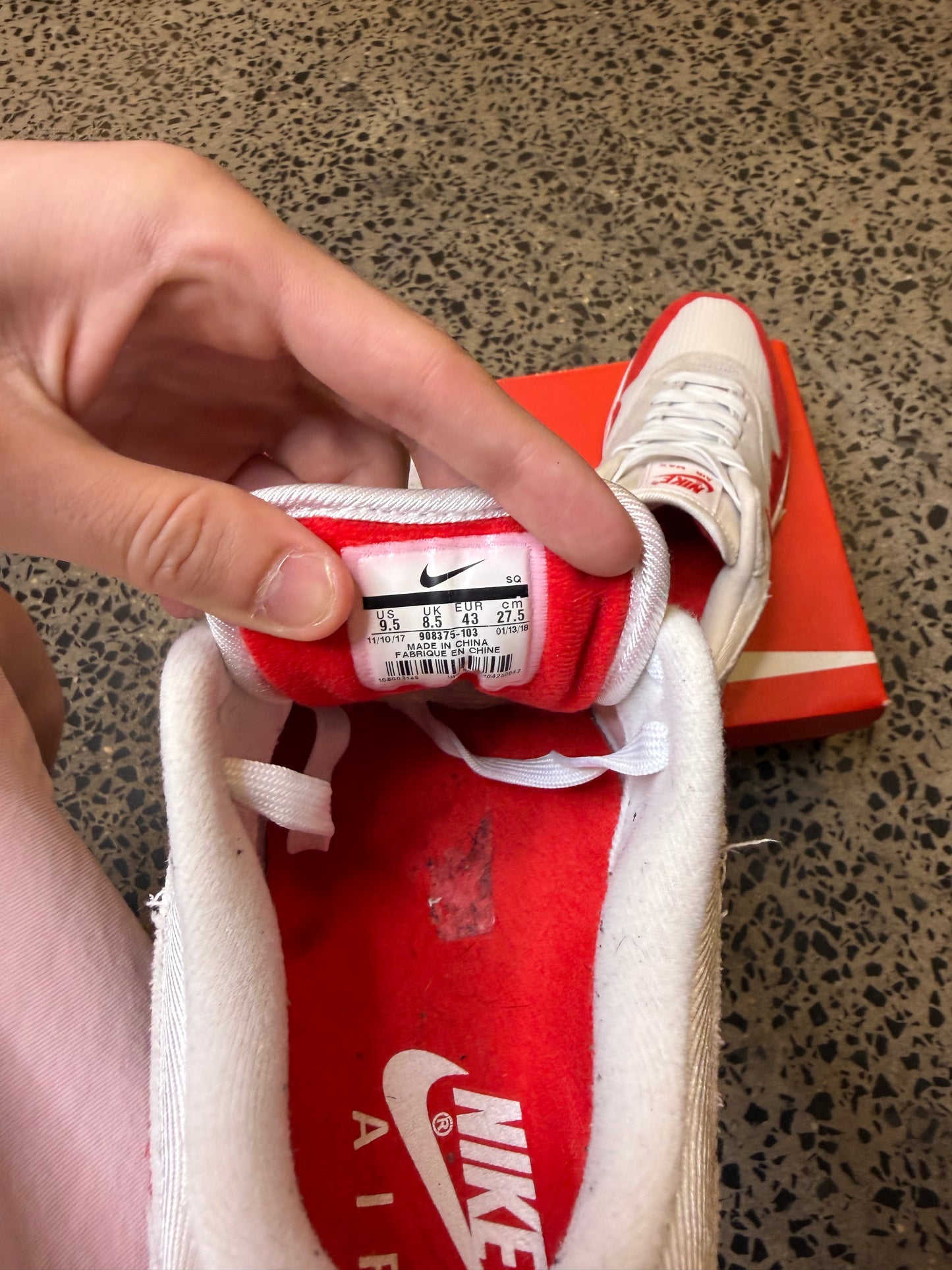 Nike Air Max 1 OG Anniversary Red US9.5 Men's