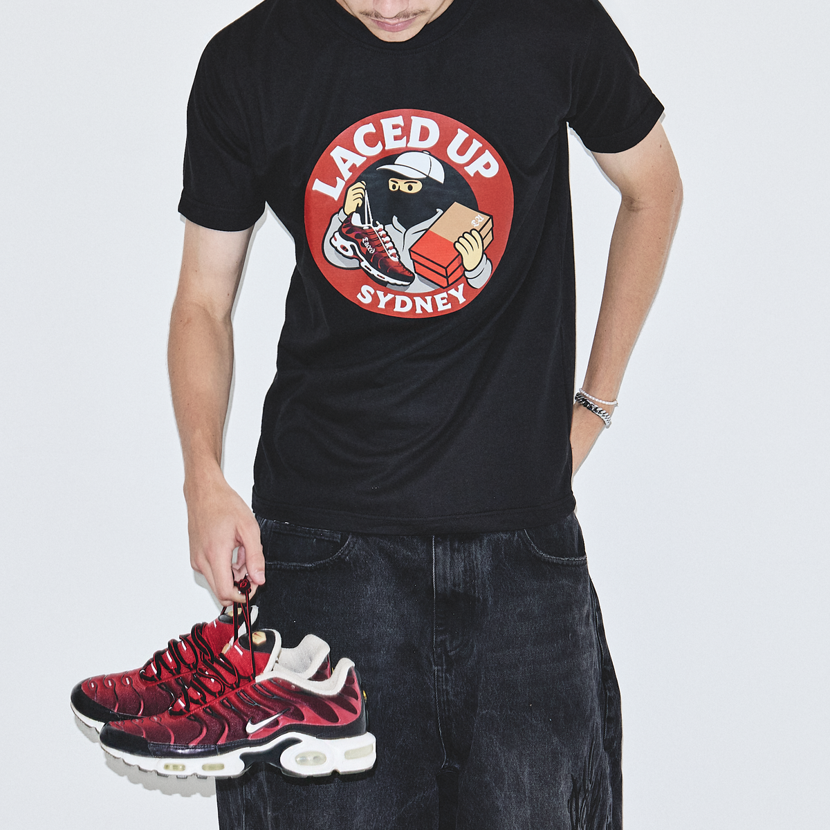 Laced Up Sydney Tee Black