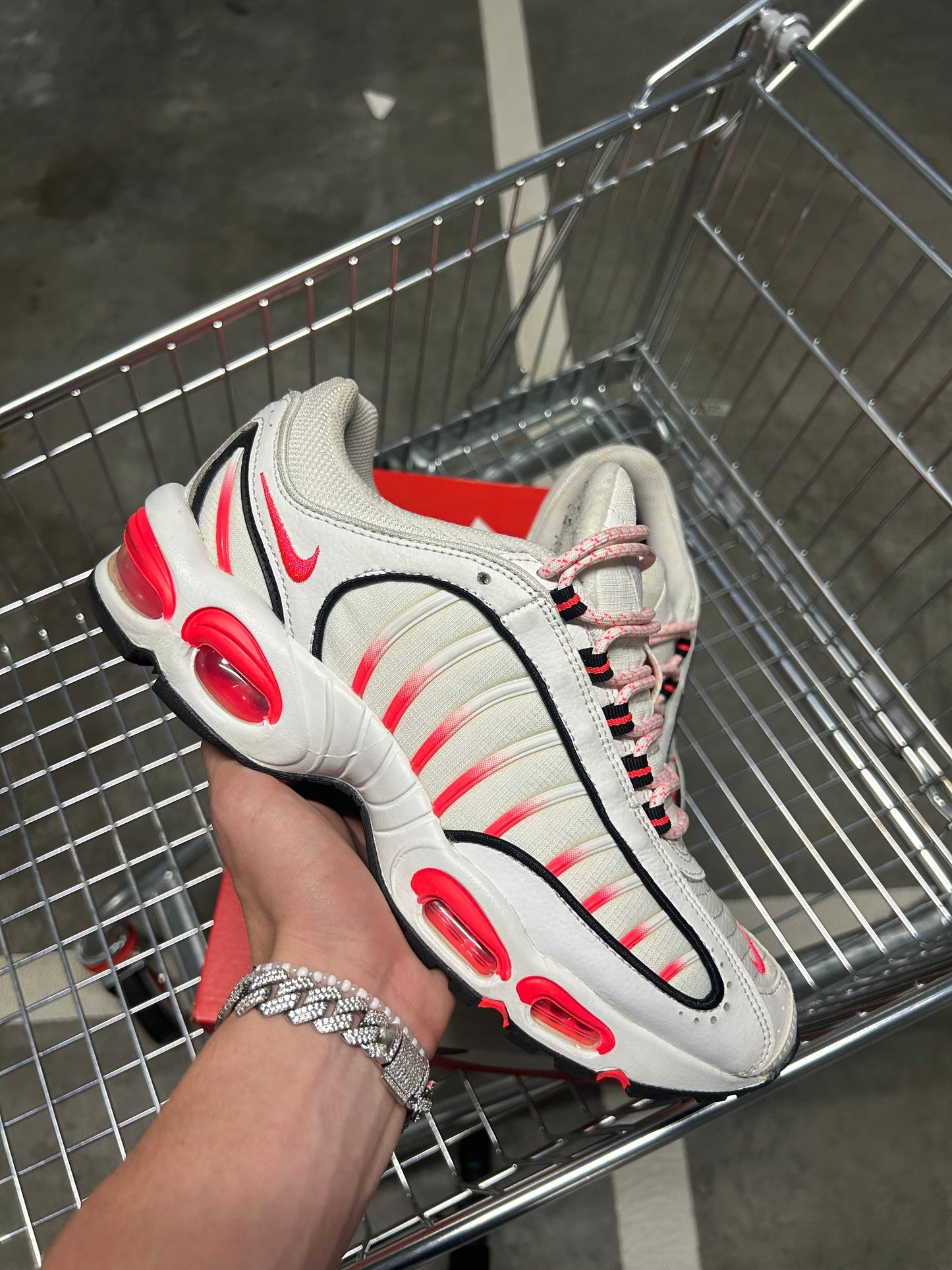 Nike Tailwind 4 White Laser Crimson Men’s US9