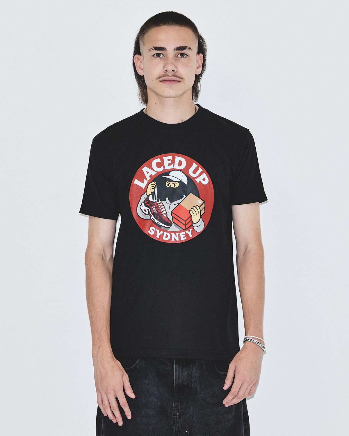 Laced Up Sydney Tee Black