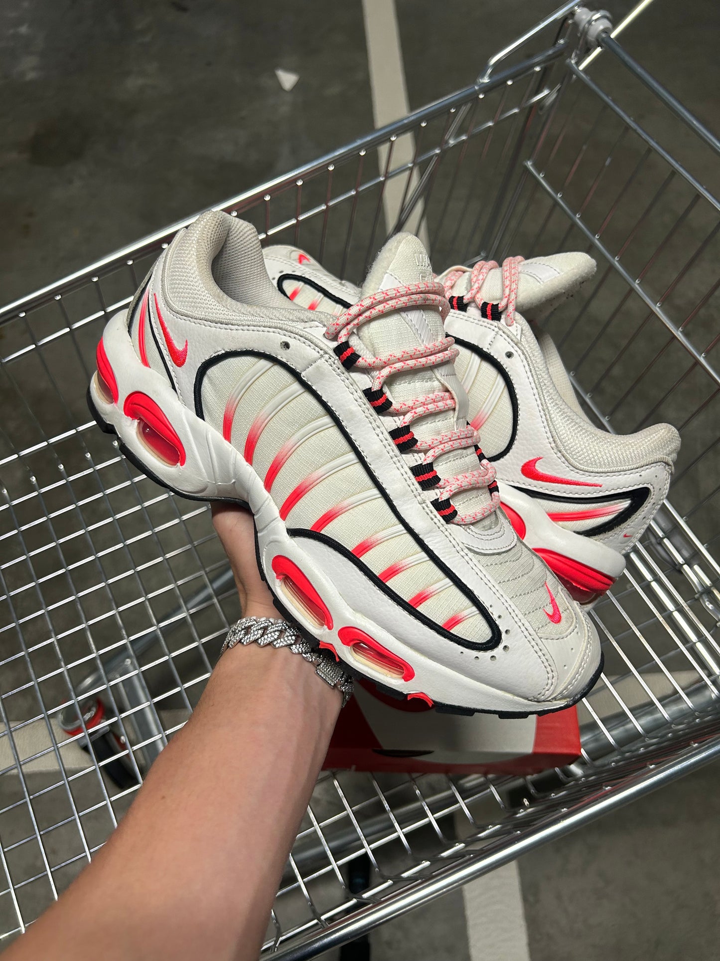 Nike Tailwind 4 White Laser Crimson Men’s US9