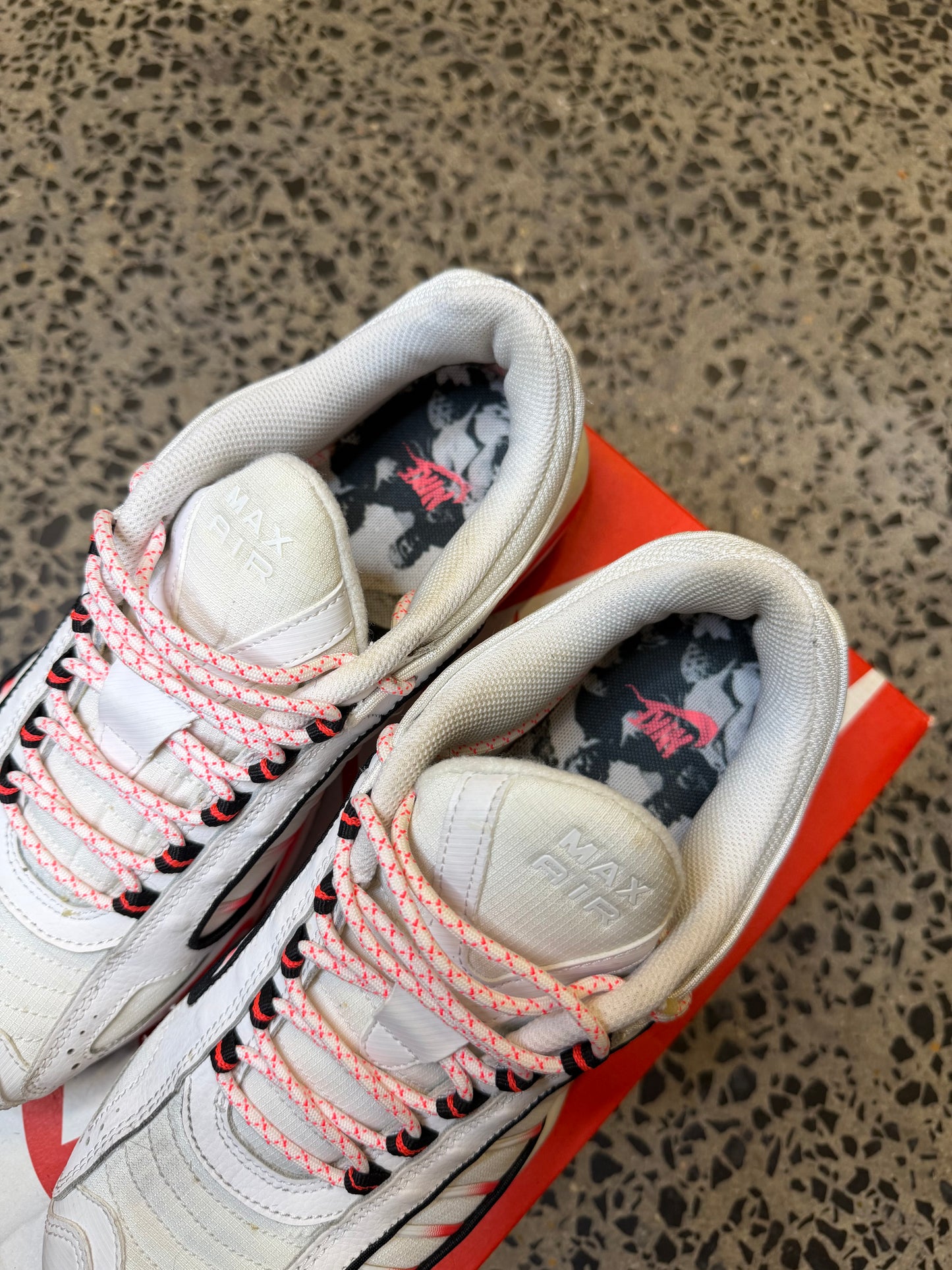 Nike Tailwind 4 White Laser Crimson Men’s US9.5