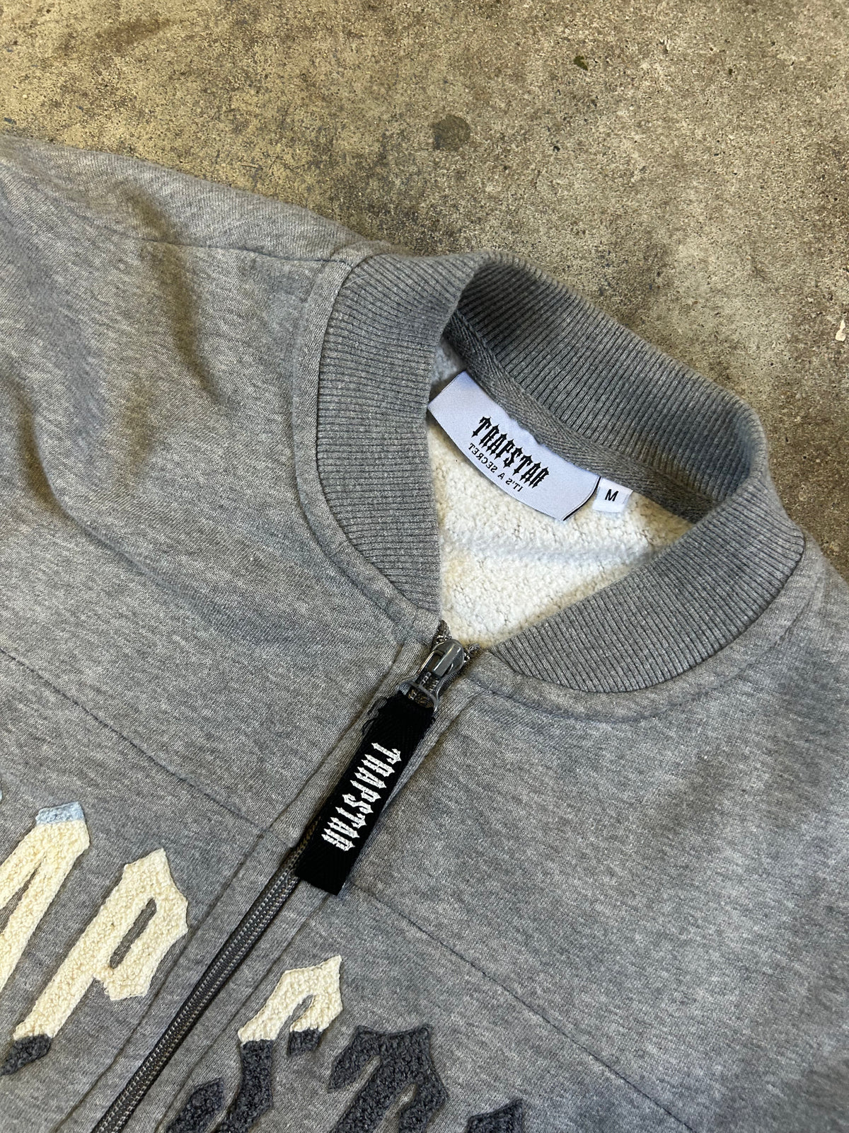 Trapstar Its A Secret Grey Zip Up Crewneck
